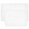Bedford Home 67A-36802 2 Piece Memory Foam Bath Mat Set by Coral Fleece Embossed Pattern - White
