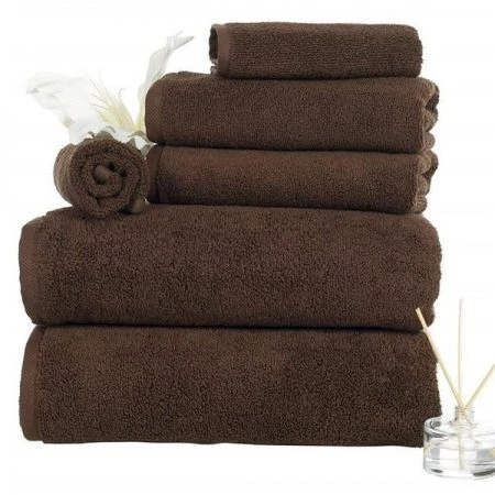 Bedford Home 67A-77231 100 Percent Cotton Zero Twist 6 Piece Towel Set - Chocolate