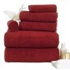 Bedford Home 67A-77262 100 Percent Cotton Zero Twist 6 Piece Towel Set - Burgundy