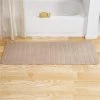 Bedford Home 67A-77354 Memory Foam Striped Extra Long Bath Mat; 24 by 60 in. - Taupe