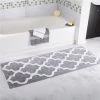 Bedford Home 67A-78577 100 Percent Cotton Trellis Bathroom Mat - 24 x 60 in. - Silver