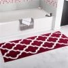 Bedford Home 67A-78584 100 Percent Cotton Trellis Bathroom Mat - 24 x 60 in. - Burgundy