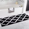Bedford Home 67A-78591 100 Percent Cotton Trellis Bathroom Mat - 24 x 60 in. - Black