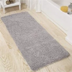Bedford Home 67A-99087 Memory Foam Shag Bath Mat; 2 ft. by 5 ft. – Grey