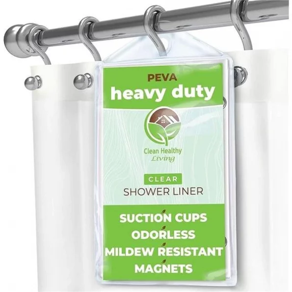 Zenna Home 272116 70 x 72 in. PEVA Heavy Weight Shower Liner; Clear 1 Zenna Home 272116 70 x 72 in. PEVA Heavy Weight Shower Liner; Clear