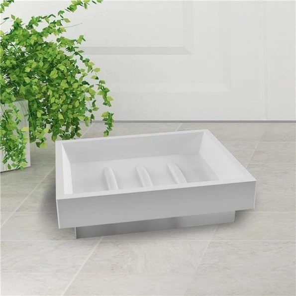 NuSteel PURE3H Pure Ceramic with Metal Chrome Trim Soap Dish 1 NuSteel PURE3H Pure Ceramic with Metal Chrome Trim Soap Dish