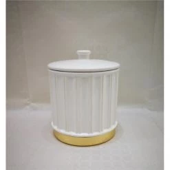 NuSteel PAN1H Panache Ceramic & Gold Cotton Swab Cotton Container