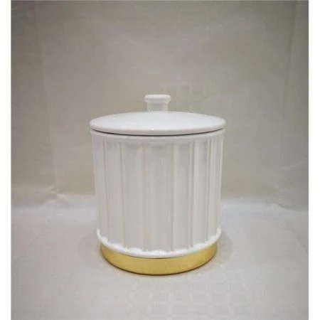 NuSteel PAN1H Panache Ceramic & Gold Cotton Swab Cotton Container