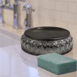 Nusteel GLA328D-3 Black Glass With Black Nickel Steel Soap Dish