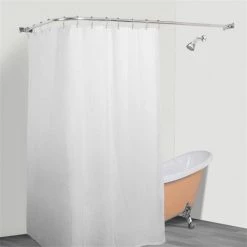 Utopia Alley Rustproof L-Shaped Corner Shower Curtain Rod Chrome