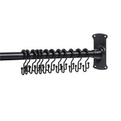 Utopia Alley LR1BK Utopia Alley Rustproof L-Shaped Corner Shower Curtain Rod – Black