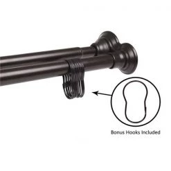 Utopia Alley DS1RB 42 – 72 in. Rustproof Aluminum Double Tension Straight Shower Curtain Rod – Oil Rubbed Bronze