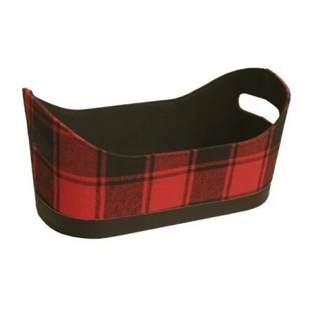 Wald Imports 70004 Buffalo Plaid Fabric Container; Red & Black