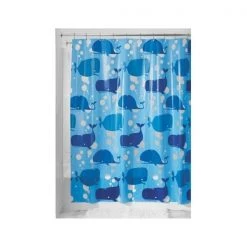 B & K 32580 Blue Moby Shower Curtain 72 x 72 in. – pack of 2