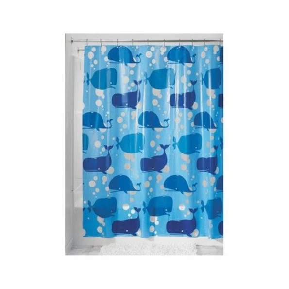 B & K 32580 Blue Moby Shower Curtain 72 x 72 in. – pack of 2