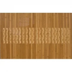 Anji Mountain AMB0090-2032 20 in. x 32 in. High Gloss Inlaid Bamboo Kitchen-Bath Mat- rubber-backed