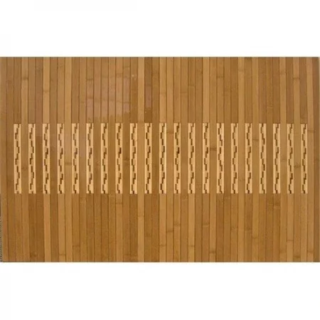 Anji Mountain AMB0090-2032 20 in. x 32 in. High Gloss Inlaid Bamboo Kitchen-Bath Mat- rubber-backed