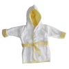 Bambini 960B YELLOW Terry Hooded Bath Robe with Pastel Trim & Applique; Yellow - One Size
