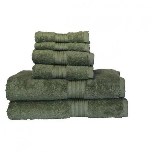 Baltic Linen 0353163240 Egyptian Majestic Heavy Weight Cotton 6 Piece Towel Set – Moss Green