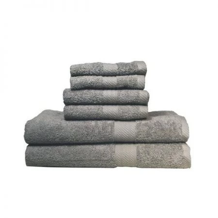 Baltic Linen 0353163410 Signet Ultra Absorbant 100 Percent Cotton 6 Piece Towel Set - Grey