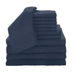 Baltic Linen 0353262410 100 Percent Cotton 12 Piece Luxury Towel Set – Cobalt