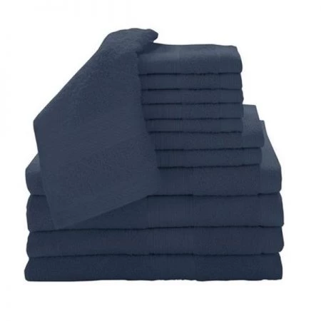 Baltic Linen 0353262410 100 Percent Cotton 12 Piece Luxury Towel Set - Cobalt