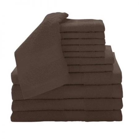 Baltic Linen 0353262430 100 Percent Cotton 12 Piece Luxury Towel Set - Espresso