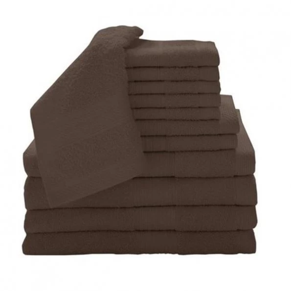 Baltic Linen 0353262430 100 Percent Cotton 12 Piece Luxury Towel Set – Espresso