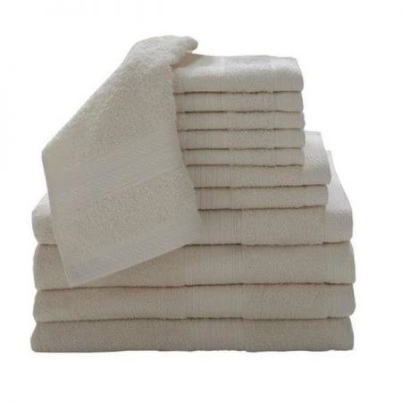 Baltic Linen 0353262440 100 Percent Cotton 12 Piece Luxury Towel Set - Neutral