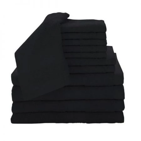 Baltic Linen 0353262460 100 Percent Cotton Luxury 12 Piece Towel Set - Ebony