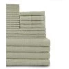 Baltic Linen 0353624350 100 Percent Cotton Complete 24 Piece Towel Set - Thyme Green