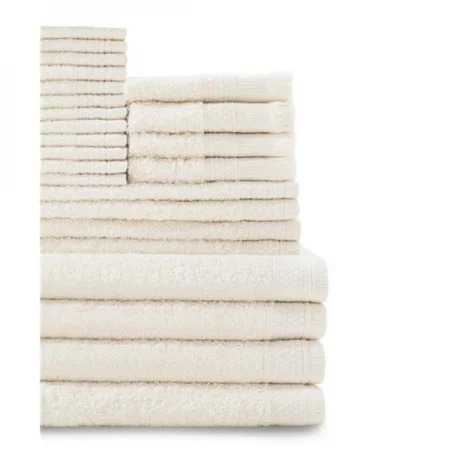 Baltic Linen 0353624360 100 Percent Cotton Complete 24 Piece Towel Set - Ivory