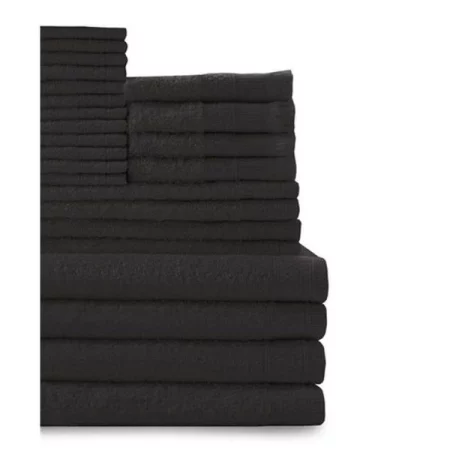 Baltic Linen 0353624380 100 Percent Cotton Complete 24 Piece Towel Set - Black
