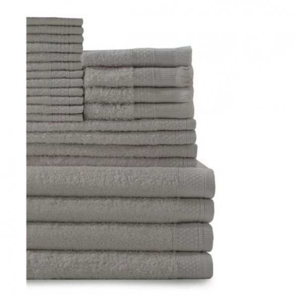 Baltic Linen 0353624390 100 Percent Cotton Complete 24 Piece Towel Set – Graphite Grey