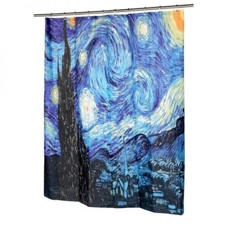 Livingquarters 72 x 72 in. The Starry Night Fabric Shower Curtain; Multi Color