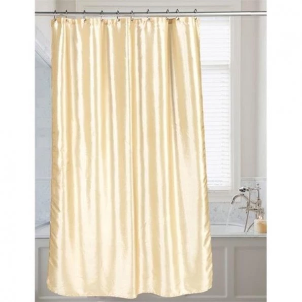 FSC15-FS-08 72 x 72 in. Shimmer Faux Silk Shower Curtain; Ivory