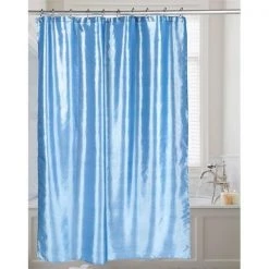 Livingquarters FSC15-FS-24 72 x 72 in. Shimmer Faux Silk Shower Curtain; Slate