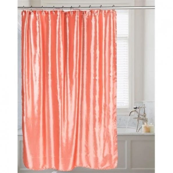 Carnation Home Fashions FSC15-FS-81 72 x 72 in. Shimmer Faux Silk Shower Curtain; Salmon