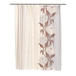 Carnation Home Fashions FSCXL-96-CH-13 70 x 96 in. Chelsea Fabric Shower Curtain; Chocolate