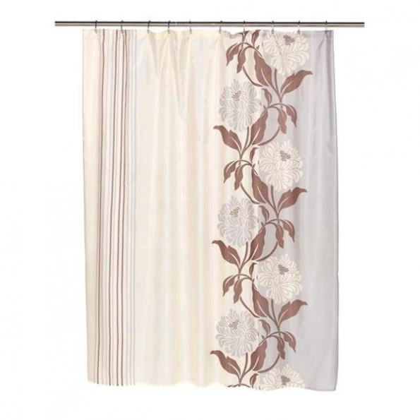 Carnation Home Fashions FSCXL-96-CH-13 70 x 96 in. Chelsea Fabric Shower Curtain; Chocolate