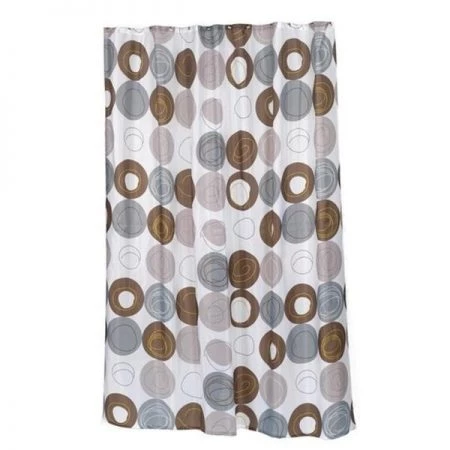Livingquarters FSCXL-96-MDN 70 x 96 in. Madison Extra Long Fabric Shower Curtain; Multi Color