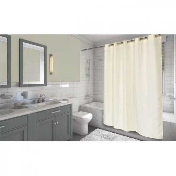 Carnation Home Fashions SCEZ-WAF-08 Ez-On Waffle Weave Polyester Shower Curtain; Ivory 1 Carnation Home Fashions SCEZ-WAF-08 Ez-On Waffle Weave Polyester Shower Curtain; Ivory
