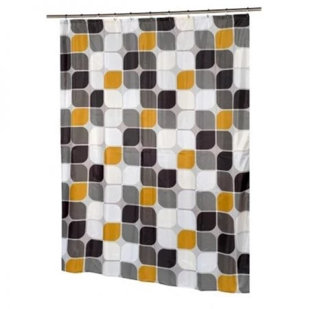 Livingquarters SC-FAB-ST-MT 54 x 78 in. Metro Stall Size Fabric Shower Curtain; Multi Color