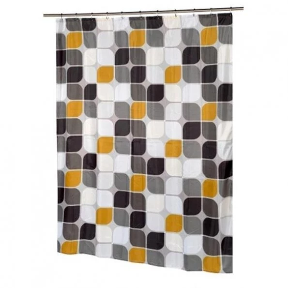 Livingquarters SC-FAB-ST-MT 54 x 78 in. Metro Stall Size Fabric Shower Curtain; Multi Color 1 SC-FAB-ST-MT 54 x 78 in. Metro Stall Size Fabric Shower Curtain; Multi Color