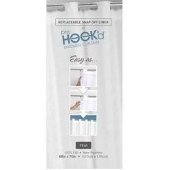 Carnation Home Fashions SCPRE-LINPEV-10 70 x 68 in. Pre Hooked Replacement Peva Liner; Frosty Clear