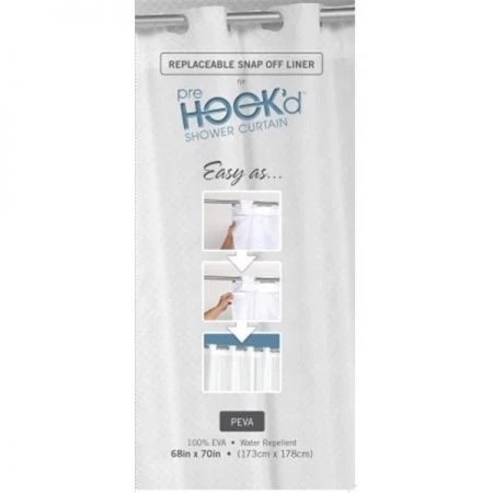 Carnation Home Fashions SCPRE-LINPEV-10 70 x 68 in. Pre Hooked Replacement Peva Liner; Frosty Clear