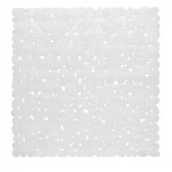 Carnation Home Fashions TM-ROC-ST-21 21 x 21 in. Stall Pebbles Vinyl Bath Mat; White