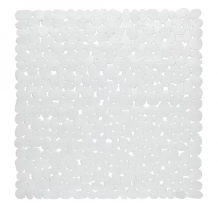 Carnation Home Fashions TM-ROC-ST-21 21 x 21 in. Stall Pebbles Vinyl Bath Mat; White