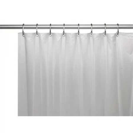 Livingquarters USC-10-ST-10 54 x 78 in. 10 Gauge Vinyl Shower Stall Curtain Liner with Metal Grommets & Reinforced Mesh Header; Frosty Clear