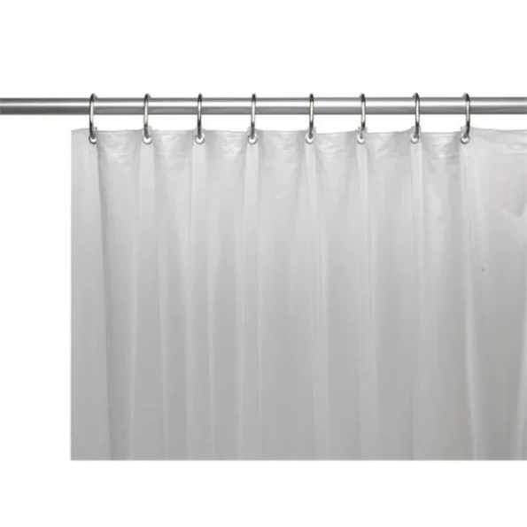 Carnation Home Fashions USC-10-ST-10 54 x 78 in. 10 Gauge Vinyl Shower Stall Curtain Liner with Metal Grommets & Reinforced Mesh Header; Frosty Clear